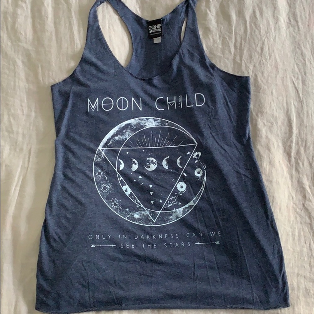 Chin Up apparel Moon Child charcoal tank L